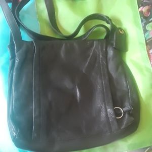 Ganson black leather shoulder bag